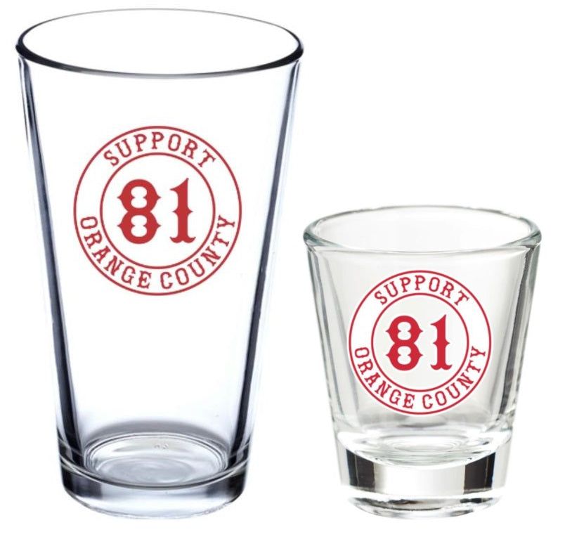 BUNDLE Support 81 Pint Glass and Shot Glass