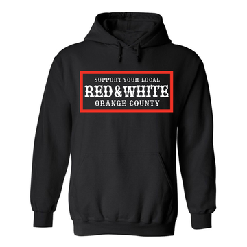 SYL RED & WHITE OC MENS HOODIE BLACK