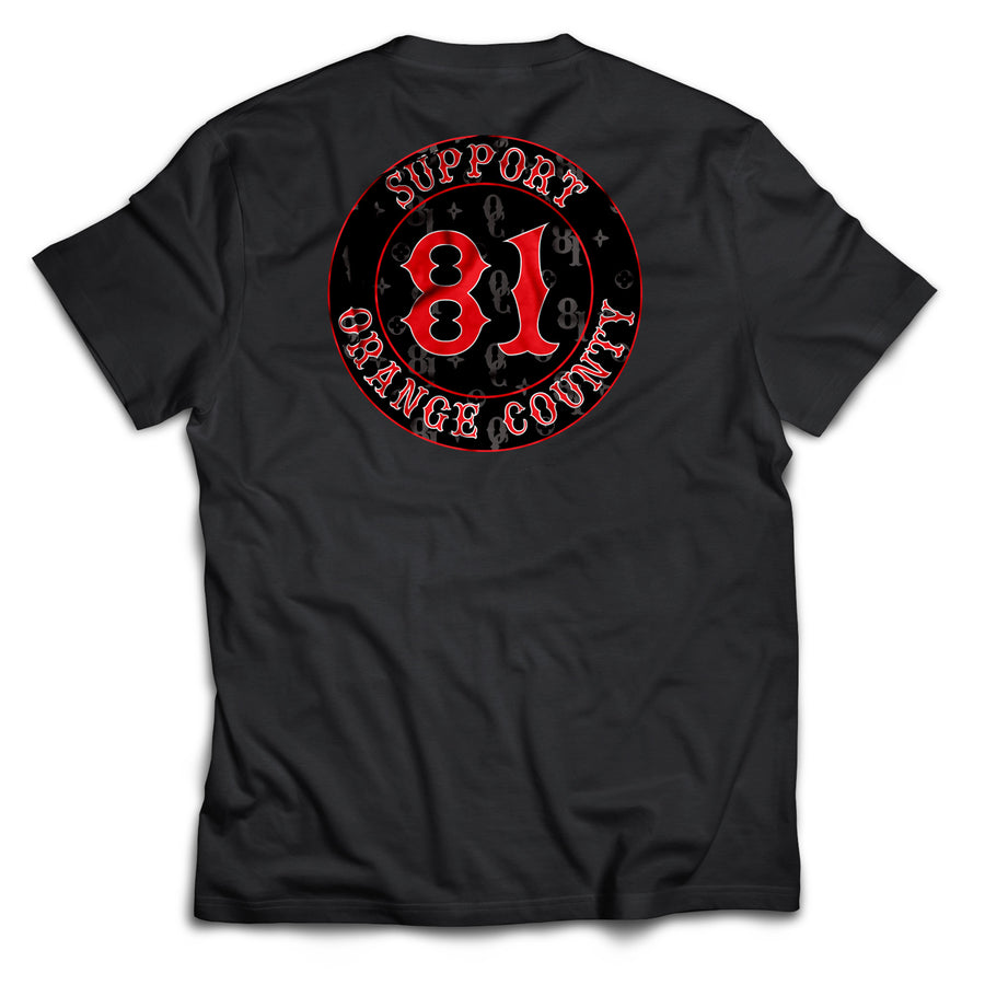 SUPPORT YOUR LOCAL 81 OC MENS BLACK CIRCLE LOGO SHIRT